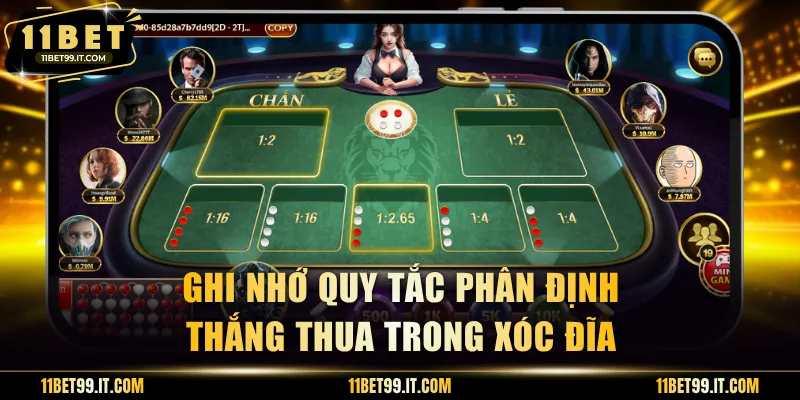 Ghi nhớ quy tắc phân định thắng thua trong Xóc Đĩa